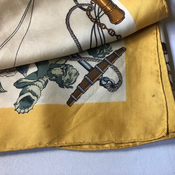 Vintage Hermes Scarf - L’Ocean Vaisseau de 118 Canons - Picture 8 of 8